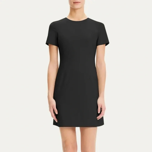 Theory Jatinn Wool Mini Dress in Black - Picture 1 of 5